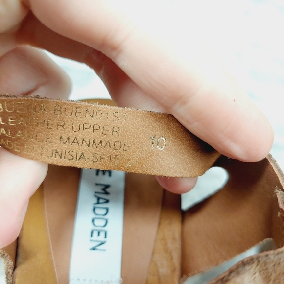 NEW Steve Madden Alabama Platform Brown Suede Wooden Studded Sandals 133 - Picture 11 of 12